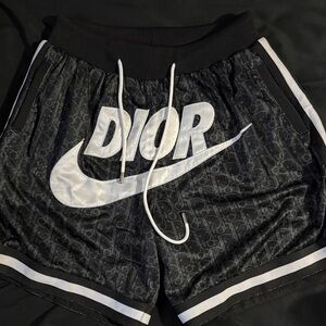 Dior Black and White Athletic Shorts
